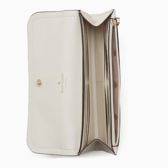 ♠️Kate Spade Rosie Pebbled Leather Large Flap Continental Wallet, Parchment NWT - Picture 3 of 5